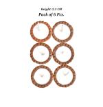 OM Phool Batti Ready to Use Terracotta Wax Free Clay White Cow Ghee Diya Filled with Cow Ghee and Hand Made Cotton Wick for Puja - Pack of 6 Pcs. (Height: 2.3 CM)