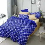 Kwality Dreams Citrus Summer Super Soft Glace Cotton King SizeAC Double Bed Comforter Set | Combo Pack 4 pcs (2 PILLOW COVERS, 1 COMFORTER and 1 BED SHEET) |Fibre Filling 110 GSM | Size : 90x100inch | Blue Color Gift pack Wedding Anniversary
