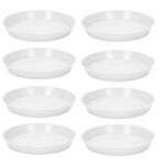 Bhajanlal Greenery Plastic White Tray Plate Size 8 Inches Suitable for 10 inch, 12 inch, Round Pots
