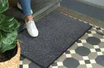 Mega Cart Home Grey Rubber Non Slip Waterproof Washroom, Kitchen, Swimming Pool Water Absorbent Dirt Trapper Doormat For Home - 2x6 ft