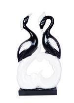 ARADH Enhance Your Home Decor with Exquisite Swan Showpieces 15 Inch | Black and White | Set of 2