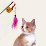 Sage Square Pet Friendly Cat Toy Feather Teaser Stick Training Toy For Cat Kitten Puppy