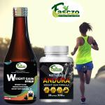 Inlazer Andura Weight Gain Capsule [30] & Weight Gain Syrup Combo / Protein Supplement Whey Protein (200 ml, No Flavour)