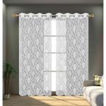 Fabzi Polyester Home Decor Transparent Net Curtains for Bedroom, Office & Living Room (5Ft_White 1)