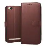 SROCK Xiaomi Redmi 3s, 3s Prime Flip Cover | Kick Stand | Shockproof | Dual Layer | Card Slot |Flip Flap Wallet Mobile Flip Case Cover for Xiaomi Redmi 3s, 3s Prime-Brown