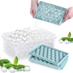 Shiroya Brothers Plastic Reusable Round Ice Cube Tray Ball Maker Mold for Freezer 