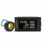 amiciSense Digital Energy Meter Single phase 6 in 1, 40V-300V AC 100A Power Meter with Multi-Colour Display (22kW)