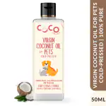 COCO CRUSH Virgin Coconut oil for Cats, Kittens | Cold-Pressed, Edible, & Hair Massage 50 ml