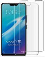 Ravbelli Vivo Y81 Transparent Tempered Glass Anti Bacterial Screen Guard with Dry and Wet Wipe (Pack of 2)