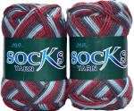 M.G Enterprise wool, Nylon Socks yarn siete Purple Mix II 200 Grams.