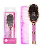 Majestique Premium Mini Paddle Hair Brush with Combs | Detangles, Smoothens, and Reduces Hairfall | Ideal for Women & Men | Perfect for Wet & Dry Hair - 2Pcs