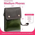 SARAYU S ENTERPRISES Genuine Leather Crossbody Bag Shoulder Handbags Womens Cell Phone Purse Passport Pouch Card Holder Wristlet Wallet (Green) PC 1
