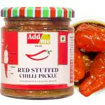 Add me Red Stuffed Chilli Pickles 200gm lal mirch ka Bharwa Banarasi mirchi ka achar Glass Jar