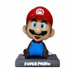 Mapache Bobble Head Carton Head Phone Holder Bracket Car Dashboard Decoration Model Toys (Super Mario)