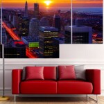 Love Creation A4 Size poster print for creative wall art- rainbow-skyline-silhouette-11544(Non Sticker)