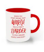 Whats Your Kick Motivation Quotes Design Printed Red Ceramic Coffee Mug and Tea Mug 325 ml