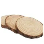 WONDER STORE Woods Round Wooden Natural Log Bark Coaster/Slices Diy Crafts Coasters Christmas Rustic Wedding Decorations Wooden (Set Of 4) Brown Coaster