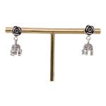 CHAITANYA EMPORIUM fabulous rose design silver jhumke