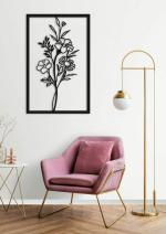 WALLCENTRE (ART BEYOND IMAGINATION) Flower Metal Wall Art (Black, 2 x 1.25ft.)