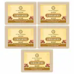 Ayusoul Ayurveda Khadi Herbal Natural Sandalwood Bath Soap for Soothing & Natural Skin Pack of5