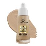 Colors Queen High Coverage BB Cream Foundation with SPF-15 | Lightweight Cream Foundation with Matte Finish | Long Lasting Foundation for Face Makeup Enriched with Jojoba Seed Oil (Natural Nude, 50g)