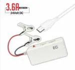 EGRAPCO 3.6A Dual Usb-In-24V DC Mobile Charger DC Input 2 in 1 Mobile Charger DC Battery with Mobile Charger | Fast Charger and Efficient DC Charger with Cable (White)