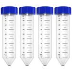 Clear & Sure Non- Sterilized 50ml Graduated Centrifuge Tube, Polyproplyene, Conical Bottom,Leak Proof Tubes Pack of 50