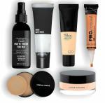 PHIZLLER All Makeup Products Combo Set - Primer, Matte Fixer Spray, Loose Powder, Compact, Foundation and Orangge Concealer Corrector Combo - 6in1 Combo Makeup Products for Women.