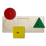 Mini Leaves Multicolor Wooden Montesoori Baby Toys Puzzles Colorful 3 Shape Puzzles Toys For 6-12 Months