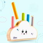 Cots and Cuddles Wooden Cloud-Shaped Pop-Up Block Toy for Toddlers - Interactive, Colorful & Educational Wooden Play Set