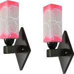 Afast Flat Style Designer LED Sconce Wall Lamp/ Light, 7 Watt, Yellow, Glass, Wood, (Set Of Two)-Mot84####Home decore####Wall Lamp###Lamp cover