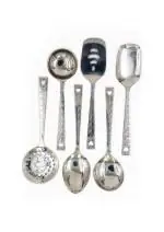 i WARE KkitchenCare Stainless Steel Cooking Serving Spoon Set of 6 Utensils.