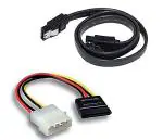 AdzMozi shivay CableSATA III Sata 3 Data Cable with Locking Latch 4 Pin Molex to 15 Pin Power Cable Combo for Internal Hard Disk Drive, HDD, SSD and DVD Writer - Pack of 2