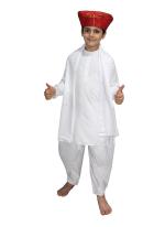 Kaku Fancy Dresses Polyester Bal Gangadhar Tilak Costume For Republic Day & Independence Day | National Hero Lokmanya Tilak Freedom Fighter Fancy Dress For Kids - 10-12 Years,White