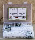 Epi-Torque Counter Sunk Phillip Plus Head Screws of Different Sizes With Matching Rawl Plugs in Single Assortment Box - Self Tapping Sheet Metal Zinc Plated (Pack of 525)