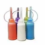 CraftVatika Set of 5 Rangoli Plastic Bottles with Tubes Nozeles Set Rangoli Making Tool Kit