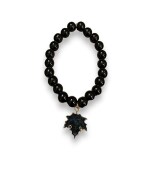 Fashion Heights Leafe Maple Leaf Charm Bracelet, Stay Strong Motivation, Black