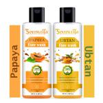 SOMWRITA Bright Miracle Papaya and Ubtan Face Wash For Oil Control, Skin Brightening, Spot Removal, Sun Protection, Tan Removal, Refreshing, Deep Cleansing, Anti-dullness, Blackhead Remover - 200ml (Combo Pack)[100ml per Pack]