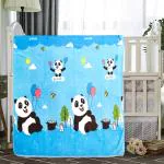 Baby Moo Balloon Panda Blue Blanket