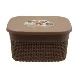 Jaycee Light Brown Plastic Multipurpose Storage Basket Organizer - 14 X 20 X 14 Cm