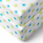 Bacati Aqua/Lime/Grey Morocan Tiles Muslin Crib Sheets (0-24 M) (132* 71 cm) (Set Of 2)