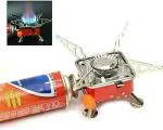 Lumber home and kitchen Camping Stove Burner | Cook Top Chulha | Portable Gas Stove And Butane | For Outdoor Camping Equipment Hiking,Picnic,Hostels Students,Campus,primus stove | Mini gas stove,Stainless Steel,Folding Furnace,Electric Cooking Heater