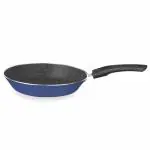 Baltra Blue Aluminum Non-Stick Induction Fry Pan with Glass Lid 22 cm