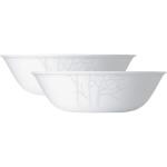 CORELLE Asia Collection Gold Series Frost 950 ml Serving Bowl Pack of 2 Glass Serving Bowl (White, Pack of 2)