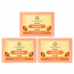 Ayusoul Ayurveda Khadi Herbal Natural Papaya Bath Soap for Soothing & Natural Skin Pack of3