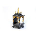 Lucky Art Beautiful Mdf Wooden Temple/Pooja Mandir For Home And Office/Wall Mounted Temple/Puja Stand (Black - 8X8X18 Inches)