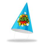 Festiko Superhero Theme Cone Hats (Pack of 10 - Hat 9), Superhero Party Cone Hats, Superhero Theme Birthday Hats, Superhero Theme Party Wearables