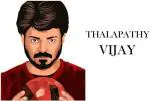 Lanstick Vinyl Multicolor Thalapathy Vijay Sticker Self Adhesive Wall Sticker 30 inch