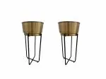GARDEN KNG Brass Indoor Plant Pots for Home Decoration (3 Size Combo)