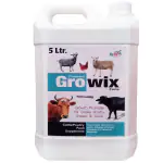 REFIT ANIMAL CARE Growth Booster Supplement for Goat, Pig, Cow, Cattle & Poultry 5 LTR, GROWIX FORTE